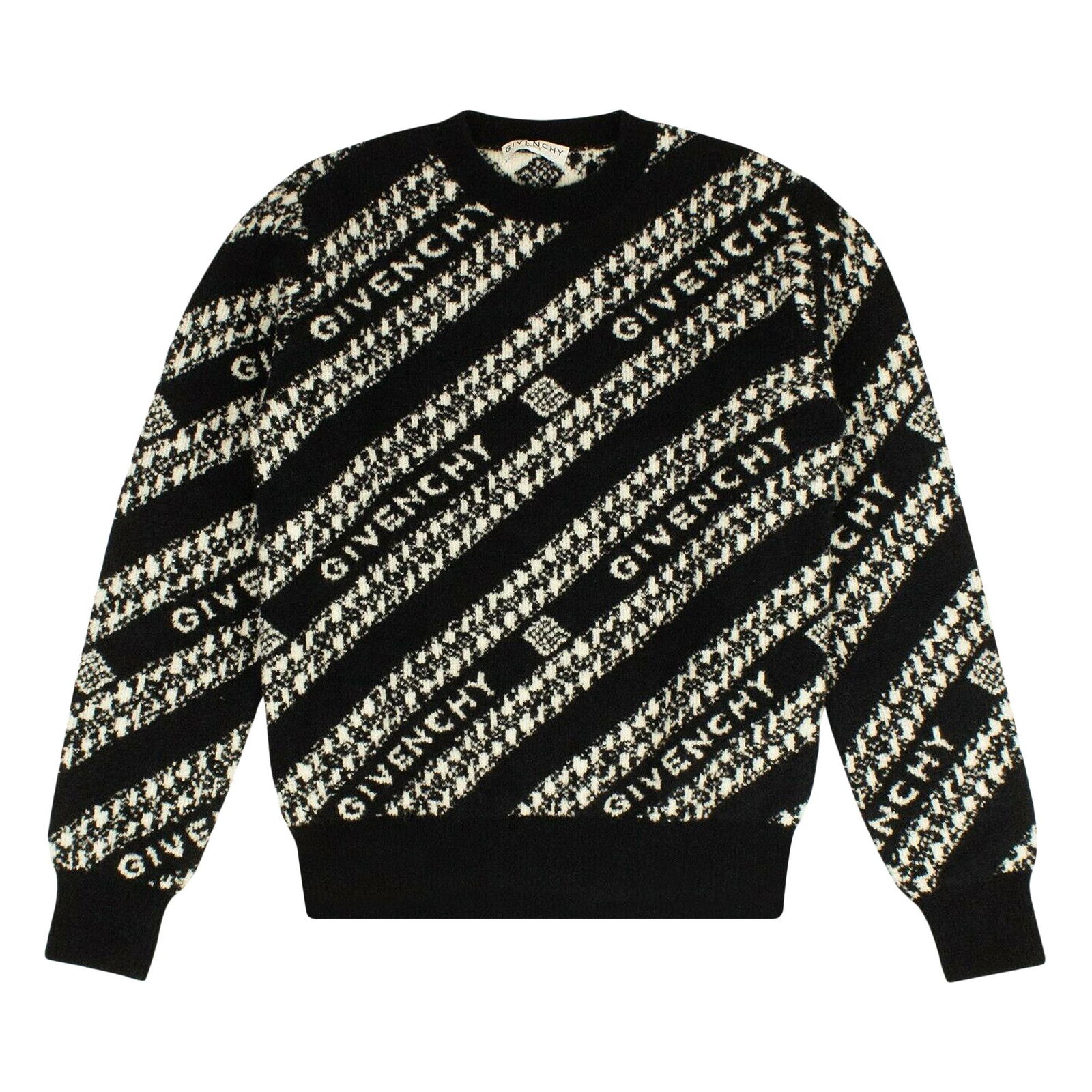 Givenchy White and Black Chain Jacquard Sweater Givenchy