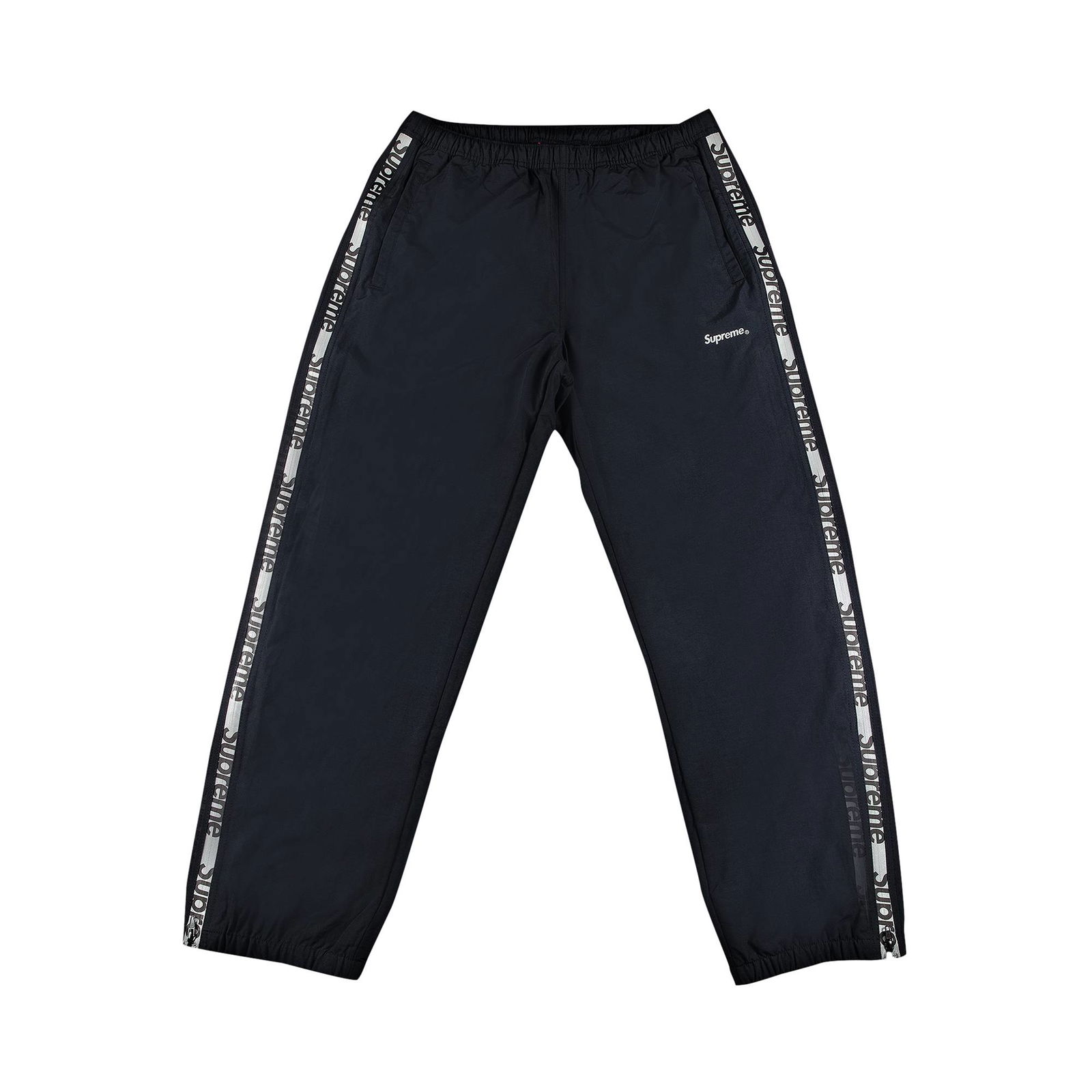 Trousers Supreme Reflective Zip Track Pant SS21P24 BLACK | FlexDog