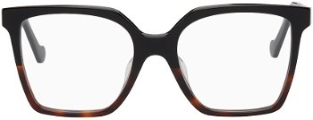 Loewe Black & Tortoiseshell Square Glasses LW50034U@55005