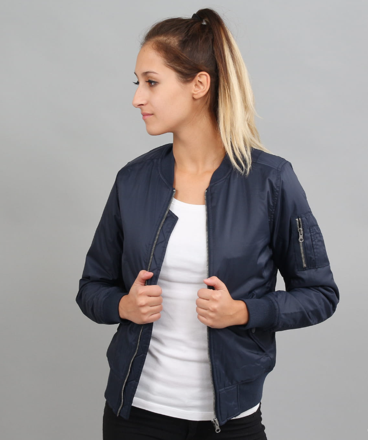 Bomber jacket Urban Classics Ladies Basic Bomber Jacket tb807 navy | FLEXDOG | Jacken