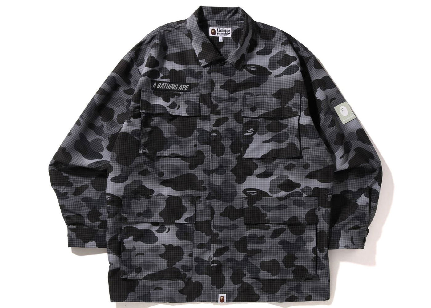 Shirt BAPE Grid Camo Relaxed Fit Military Shirt 1I80-113-006 | FLEXDOG