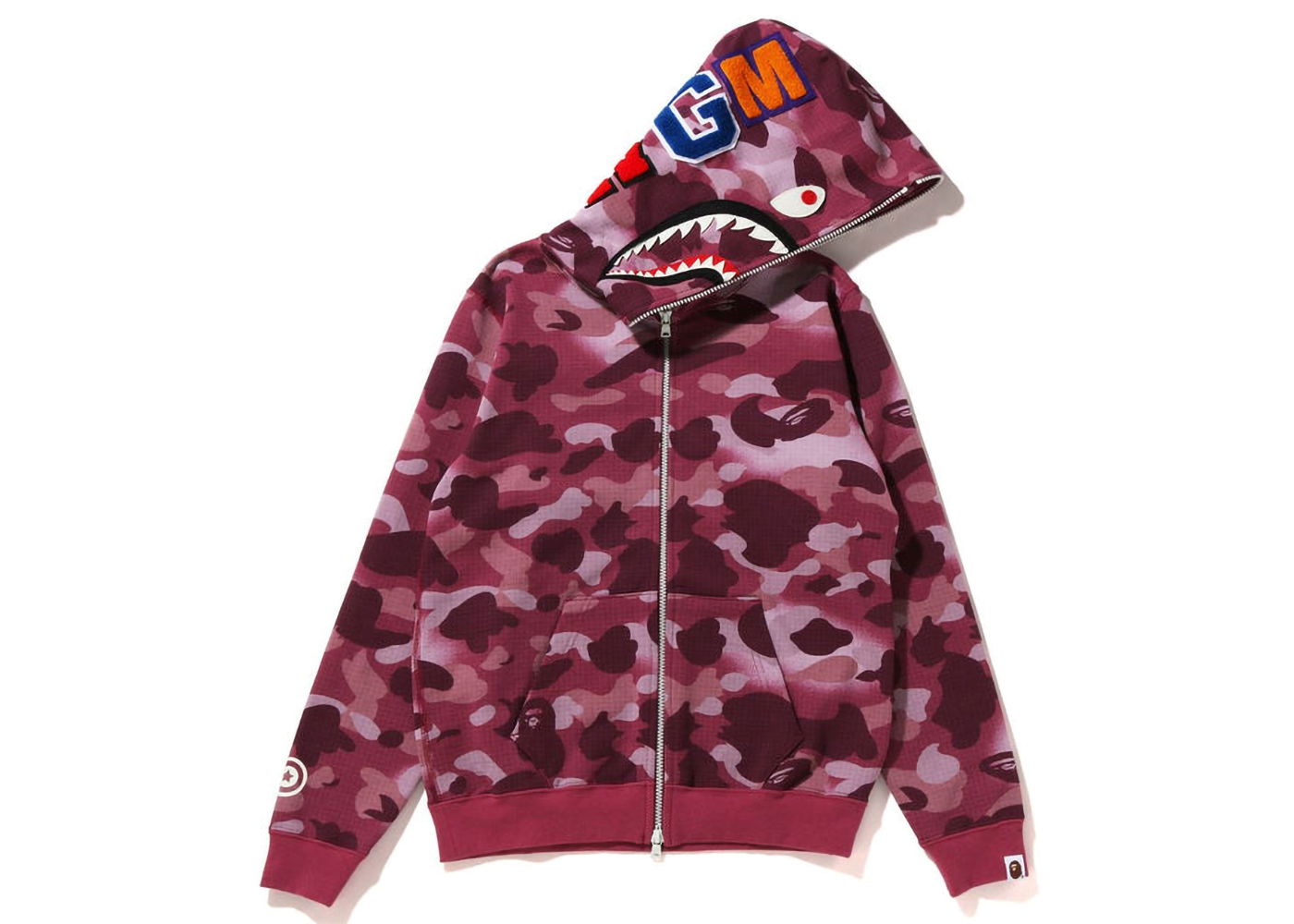 Sweatshirt BAPE GRID Camo Shark Full Zip Hoodie 1I80-215-007 | FLEXDOG