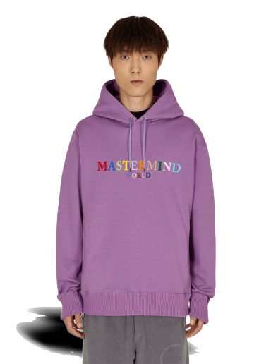 Mastermind World logo-print drawstring hoodie - Purple