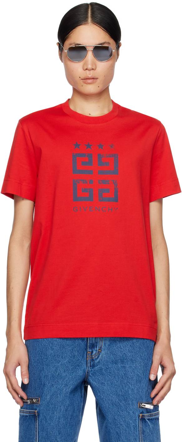 Shop Givenchy Logo Embroidered College Classic-Fit T-Shirt