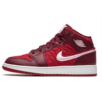 Air Jordan 1 Mid SE GS "Red Quilted"