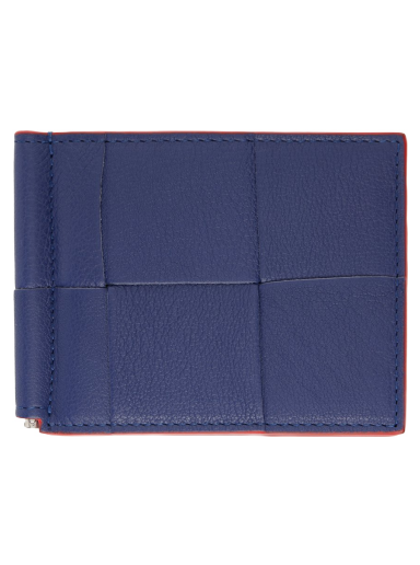 Bill Clip Leather Wallet in Blue - Bottega Veneta