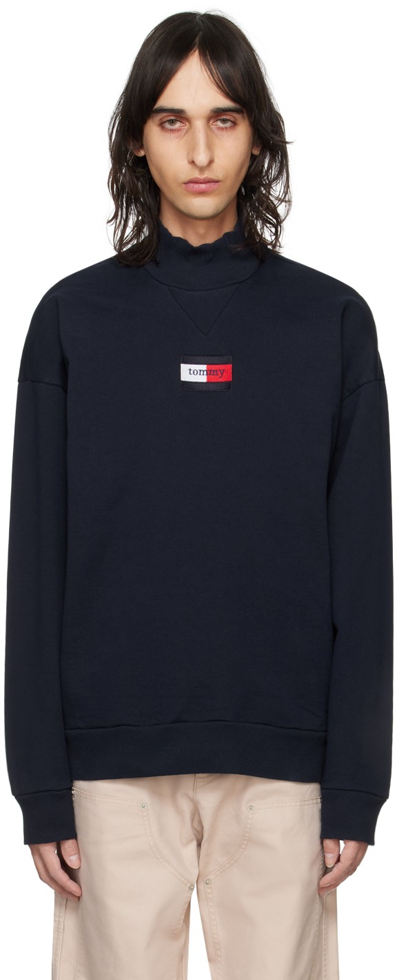 Tommy Jeans Navy Embroidered Turtleneck