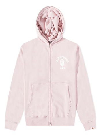 BAPE College Relaxed Fit Full Zip Hoody Pink 001ZPJ301018M-PNK
