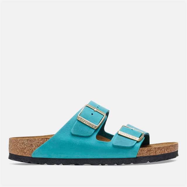 Women's Arizona Slim Fit Oiled Leather Double Strap Sandals - Biscay Blue - UK 3.5