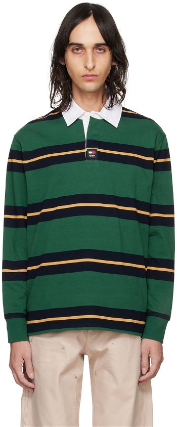 Tommy Hilfiger Tommy Jeans Green Rugby Stripe DM18311 L4L