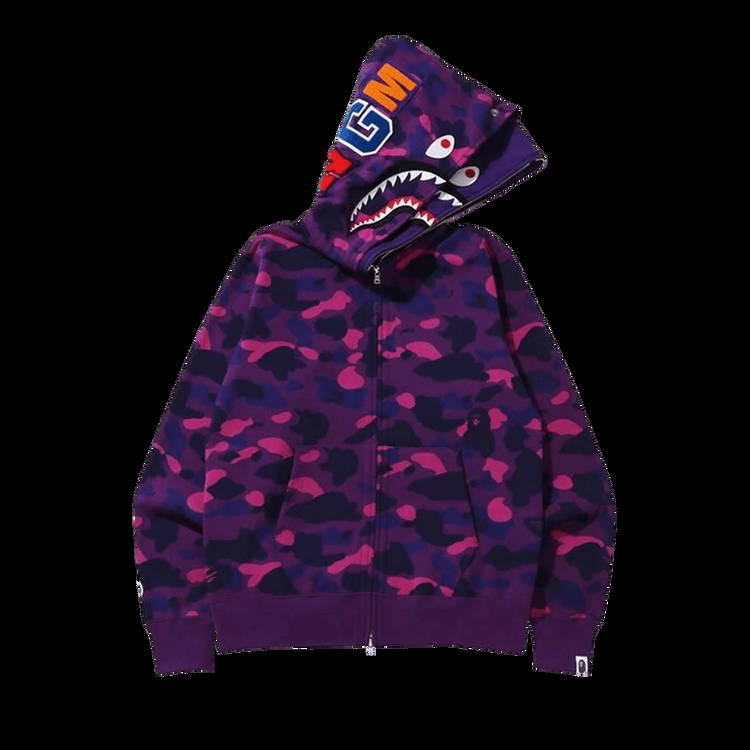 Color camo shark full best sale zip hoodie