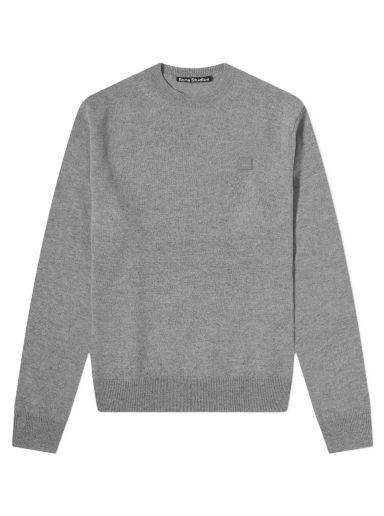 Sweater Acne Studios Lightweight Wool Face Patch Crewneck Sweater