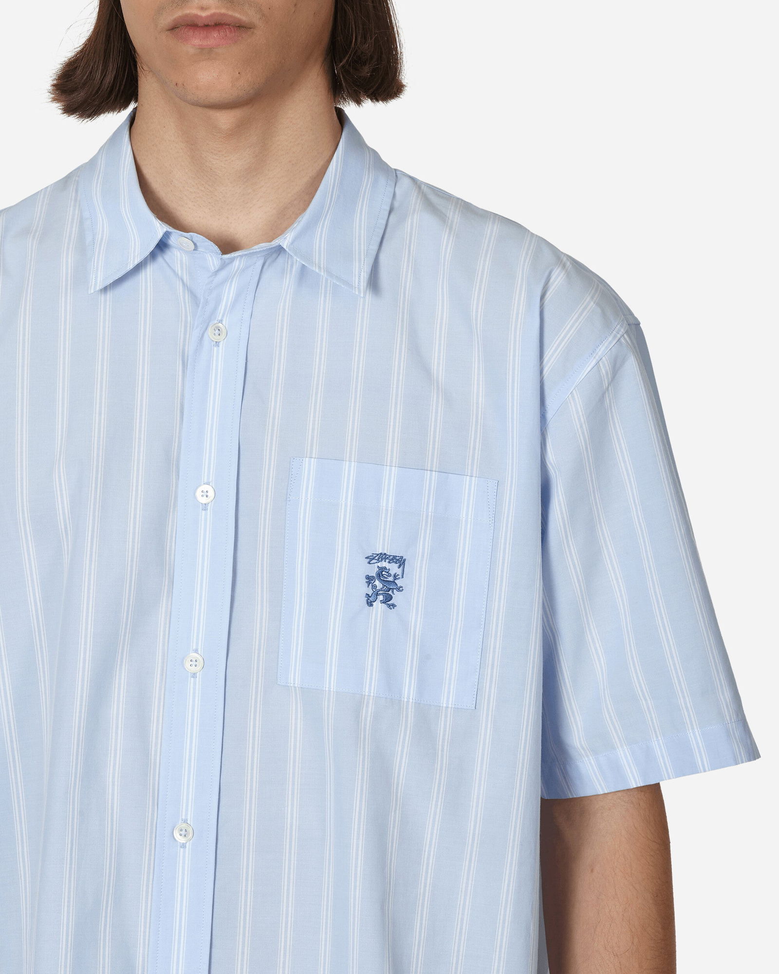 Shirt Stüssy Boxy Striped Shortsleeve Shirt 1110290 LTBS | FLEXDOG
