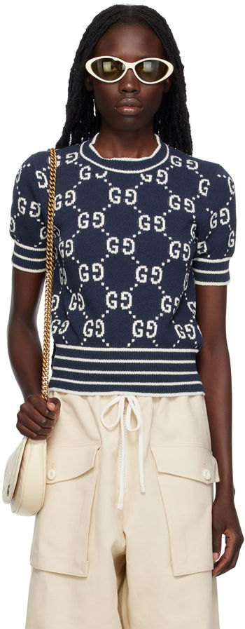 Gucci Kids GG Monogram Knit Cardigan and Bermuda Shorts 2 PC Set