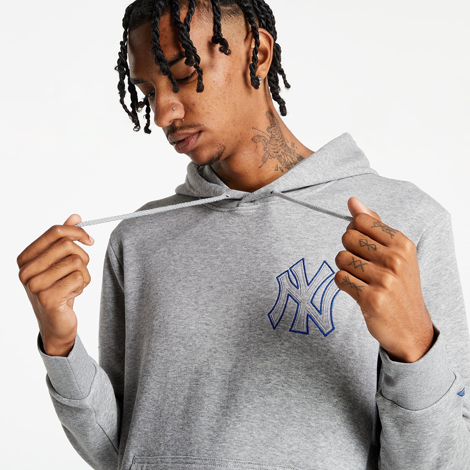 New Era NBA LA Lakers chain stitch full-zip hoodie in black