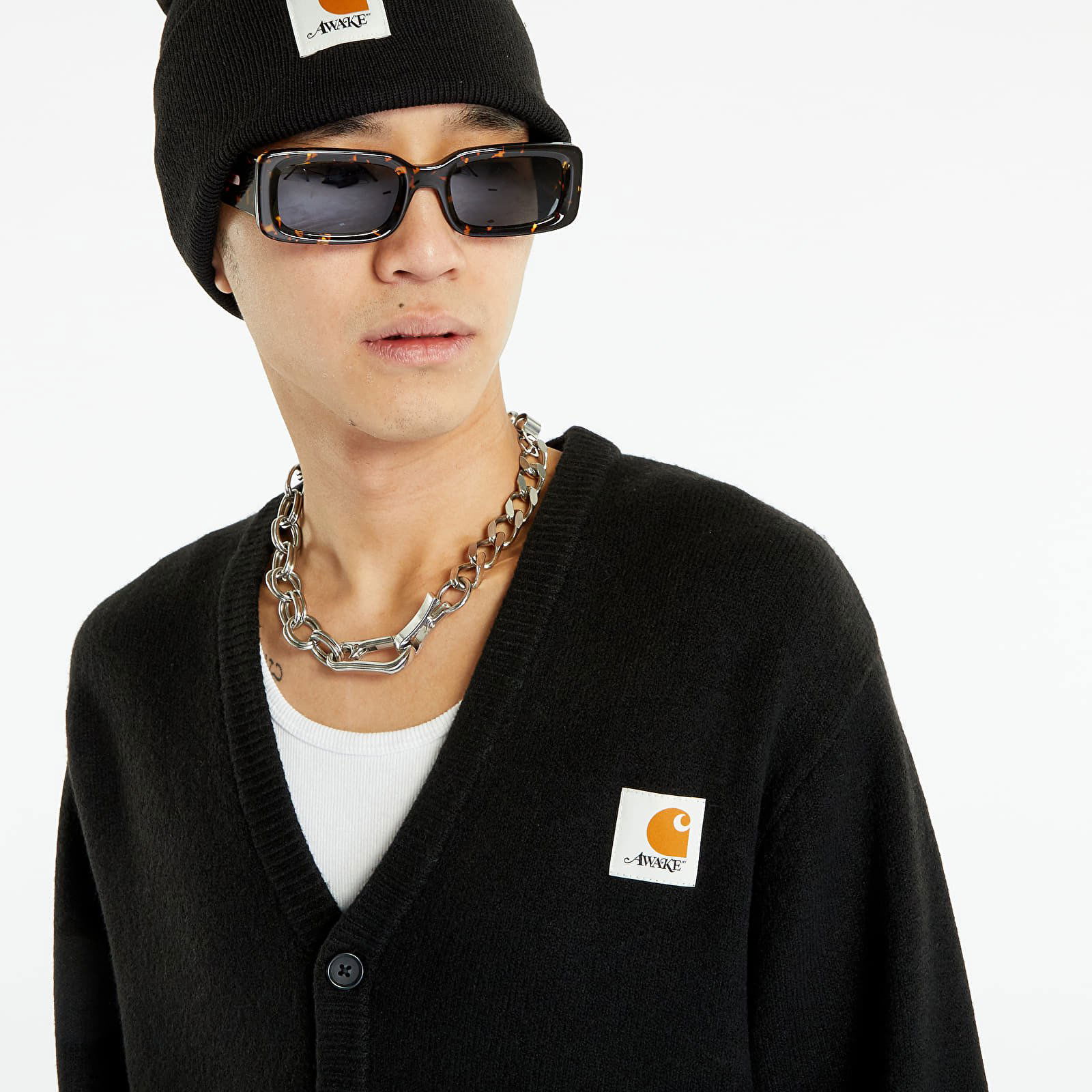 Sweater Awake NY x Carhartt WIP Cardigan AWK-CAR23-KN001-BLA | FLEXDOG