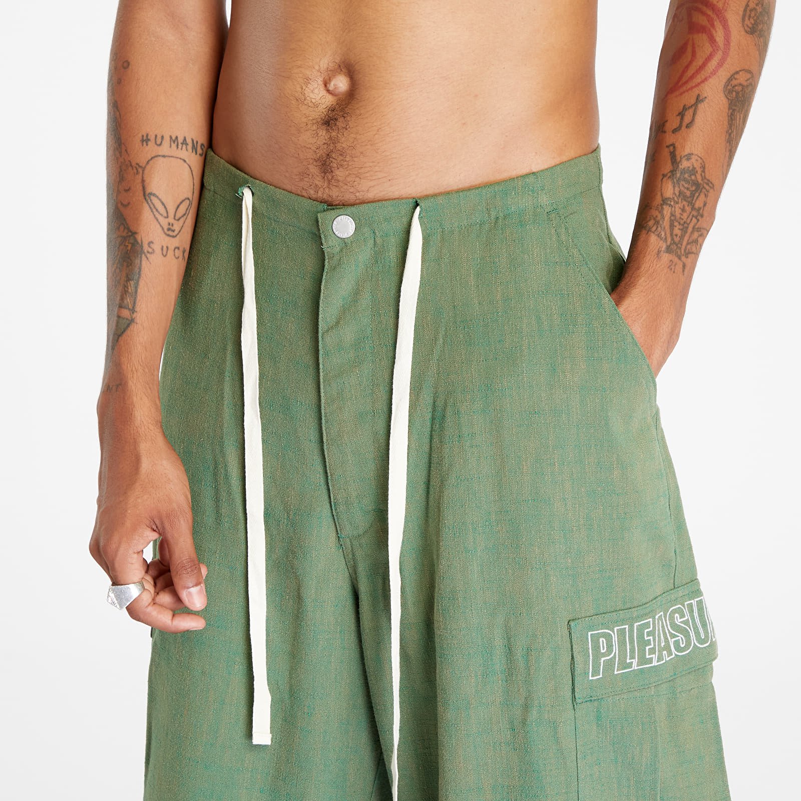 Cargo pants Pleasures Visitor Wide Fit Cargo Pants Green P23F012 GREEN