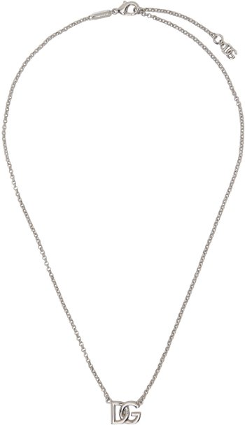 Dolce & Gabbana Silver Rolo Chain 'DG' Necklace WNN5W3W1111