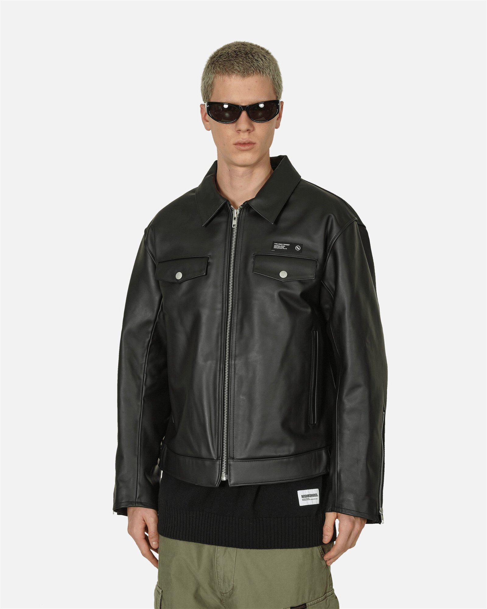 Jacket Neighborhood Single Leather Jacket 232SZNH-JKM01 BK | FLEXDOG