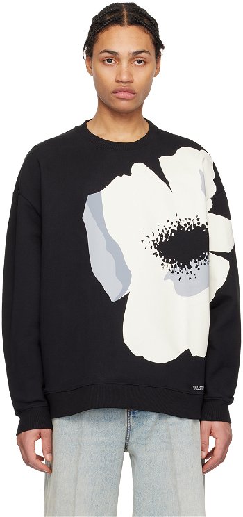 Valentino Black Floral Sweatshirt 4V0MF27MA1W
