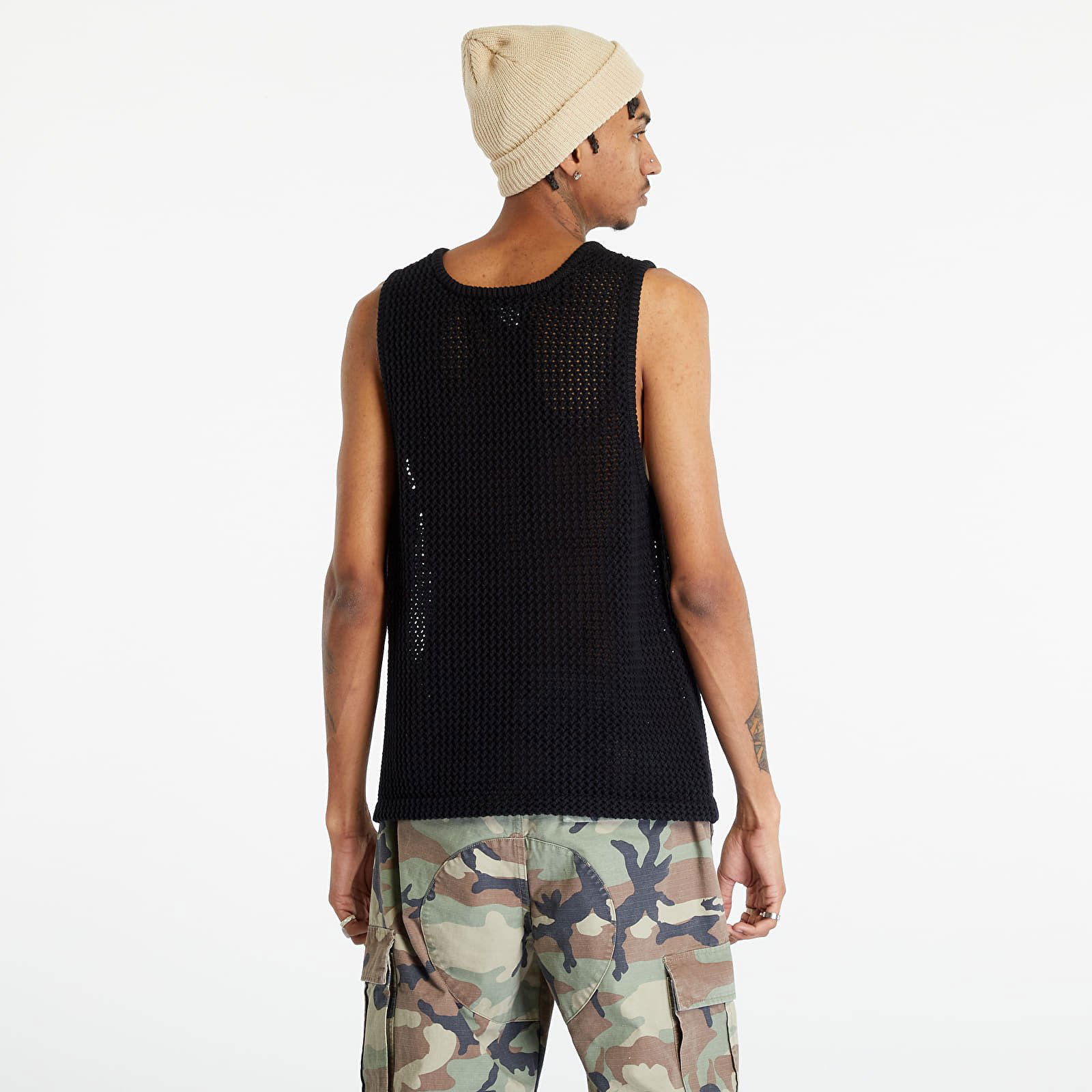 Tank top Stüssy O'Dyed Mesh Tank UNISEX Solid Black 117126 solid