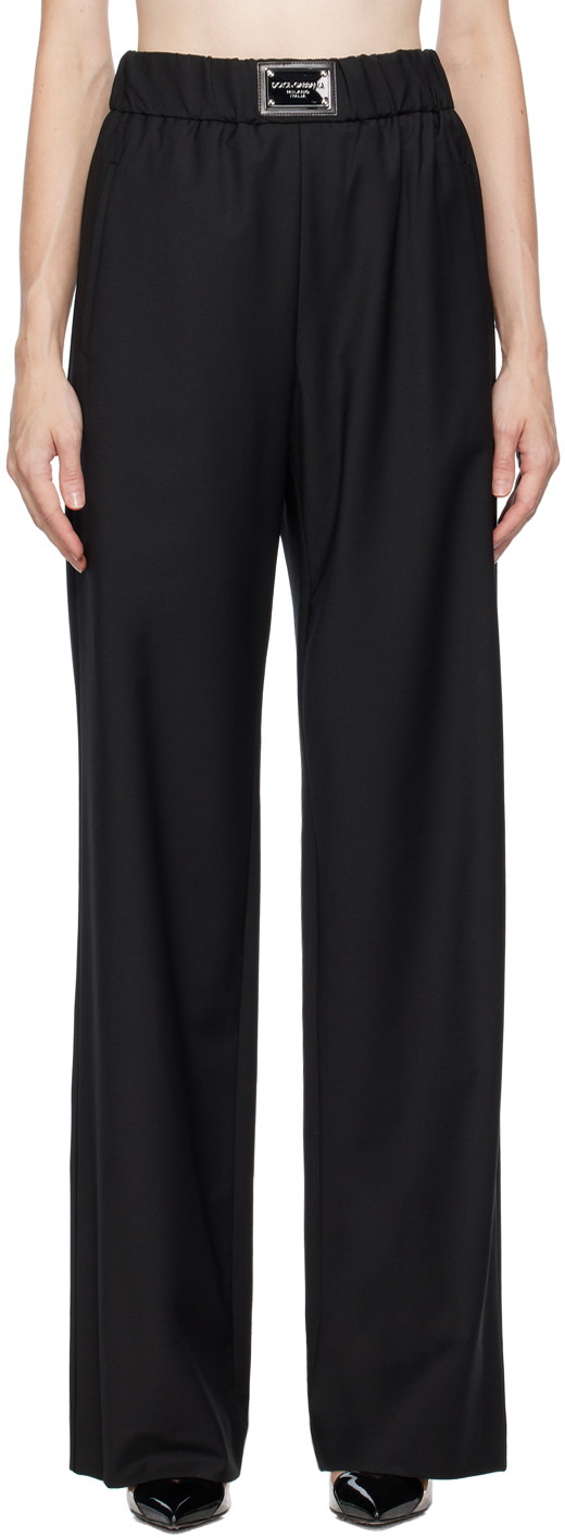 Black Gathered Trousers