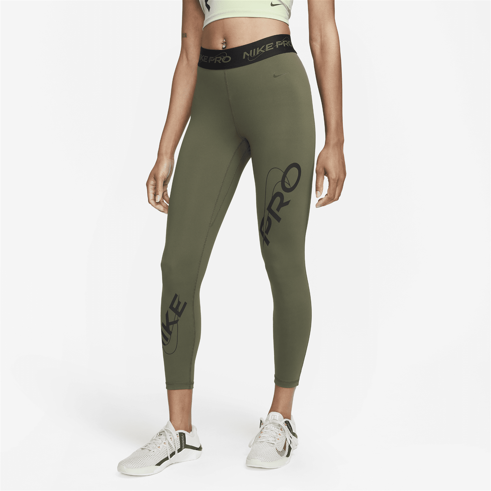 Nike Running Air Epic Fast 7/8 leggings in khaki
