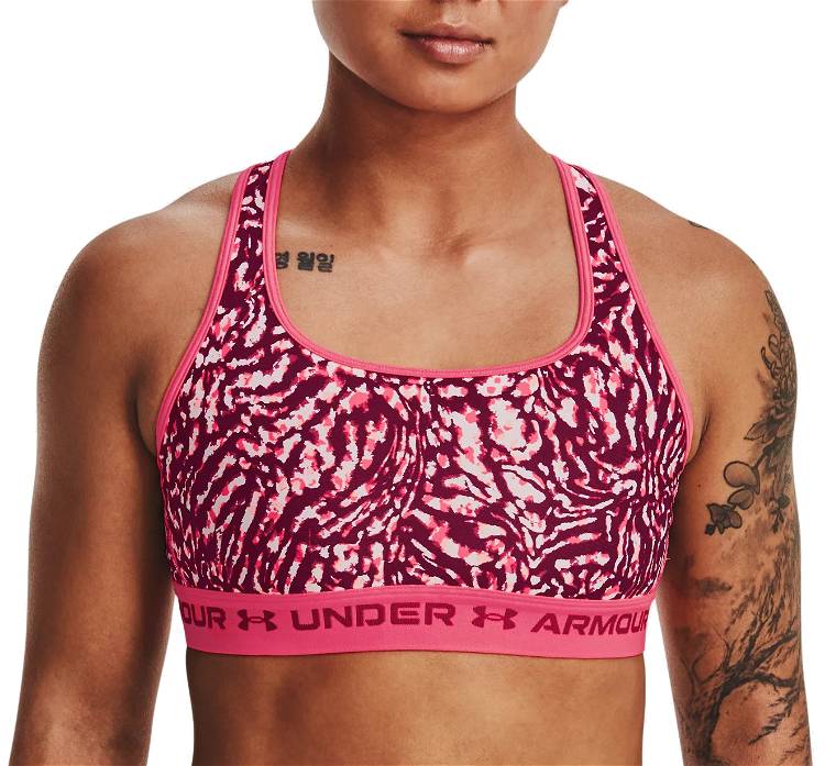 Under Armour Project Rock Crossback Printed Sports Bra Womens