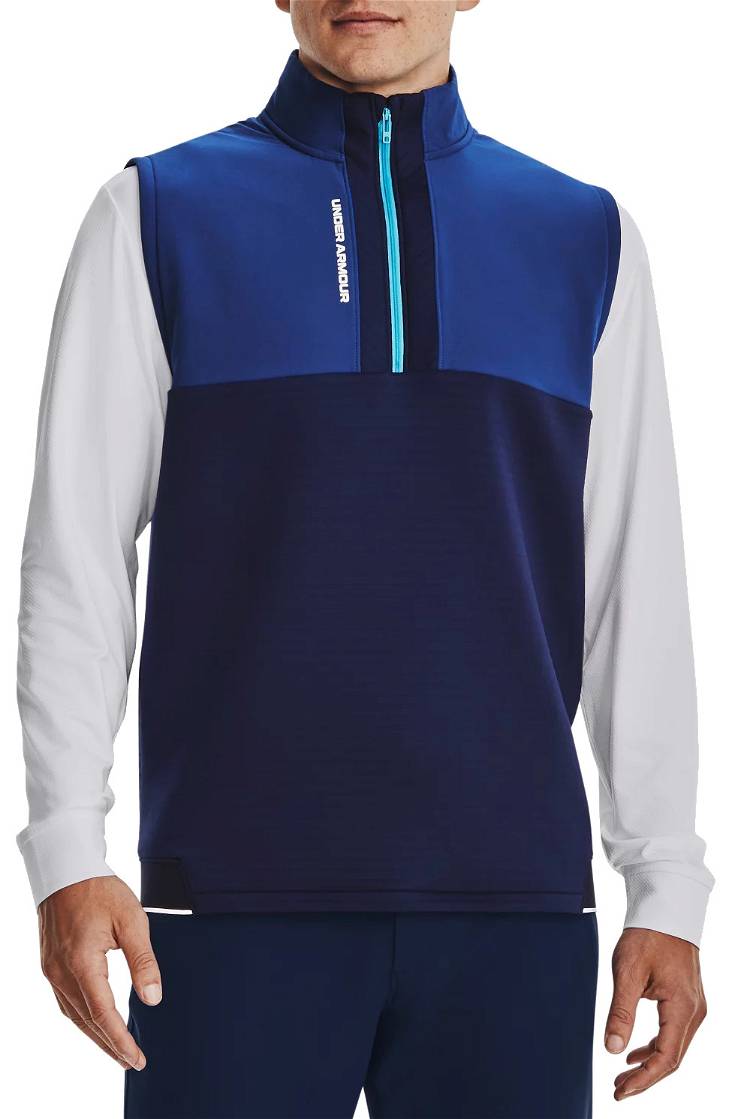 Black Under Armour Mens UA OutRun The Cold Funnel Neck Top - Get
