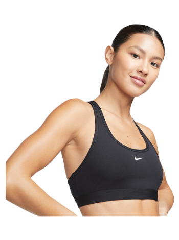 Nike Womens Swoosh Long LINE Bra CZ4496-100 Size XS White/Black