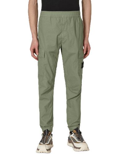 Stone Island Compass Logo-patch Padded Wide-leg Trousers in Green