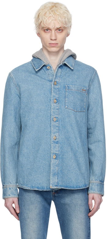 A.P.C. Vittorio Brodée Poitrine Denim Shirt COGWC-H02837