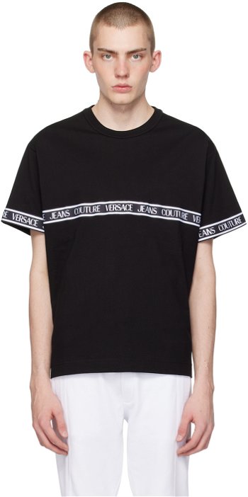Versace Jeans Couture Black Webbing T-Shirt E76GAHC06_ECJ01C