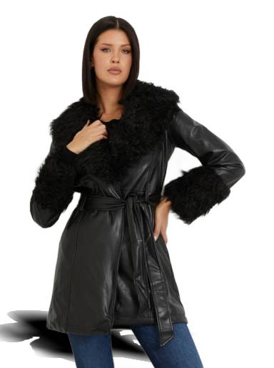 GUESS Faux Fur Coat W4RL44WG2M0 | FLEXDOG