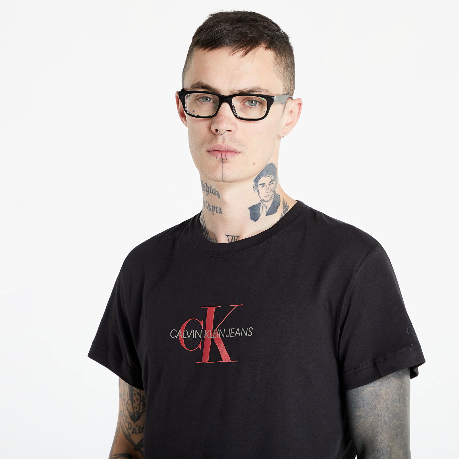 Calvin Crew Neck Flock Monogram