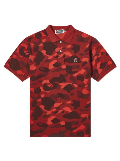 Polo shirt BAPE Color Camo Ape Head One Point Polo 001POJ801001M-RED |  FLEXDOG