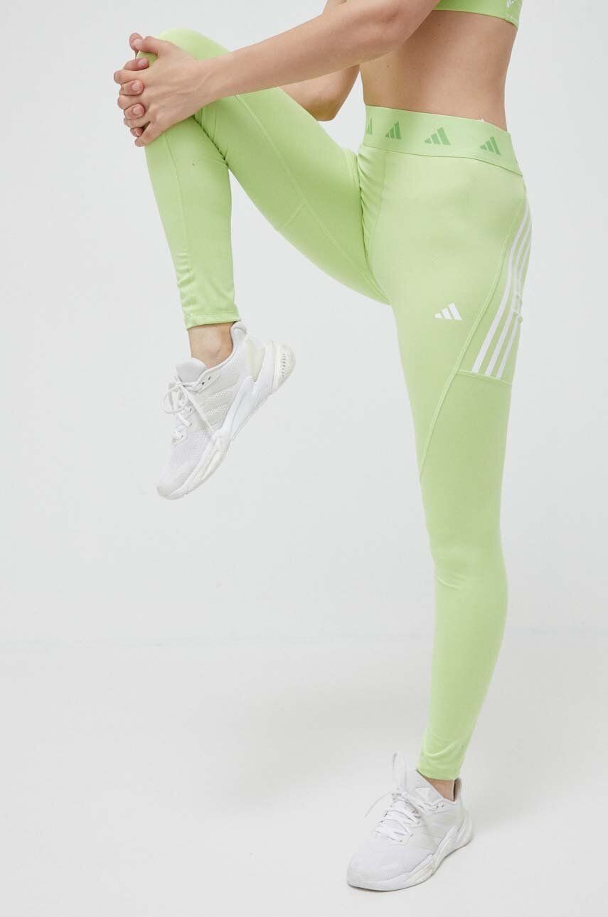 adidas Techfit Hyperglam 3-Inch Short Leggings - Green