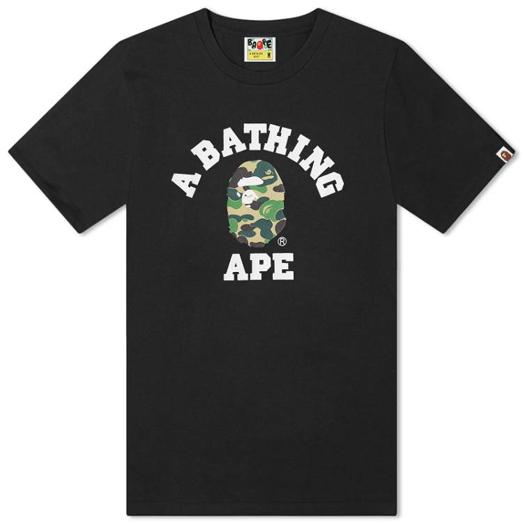 T-shirt BAPE ABC Camo College T-Shirt Black/Green 001TEJ301005M