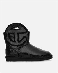Telfar Logo Mini Crinkle Leather Boots Black