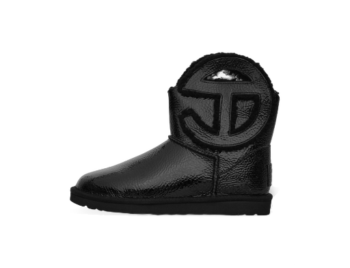Telfar Logo Mini Crinkle Leather Boots Black