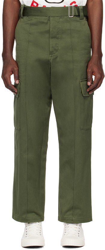KENZO Green Belted Cargo Pants FE58PA3759GF