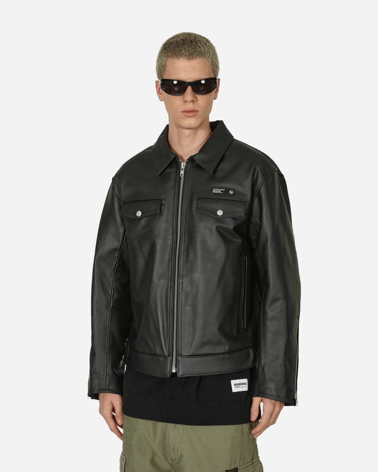 Jacket Neighborhood Single Leather Jacket 232SZNH-JKM01 BK | FLEXDOG