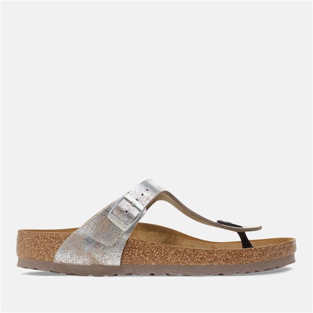 Women's Gizeh Slim Fit Washed Metallic Toe Post Sandals