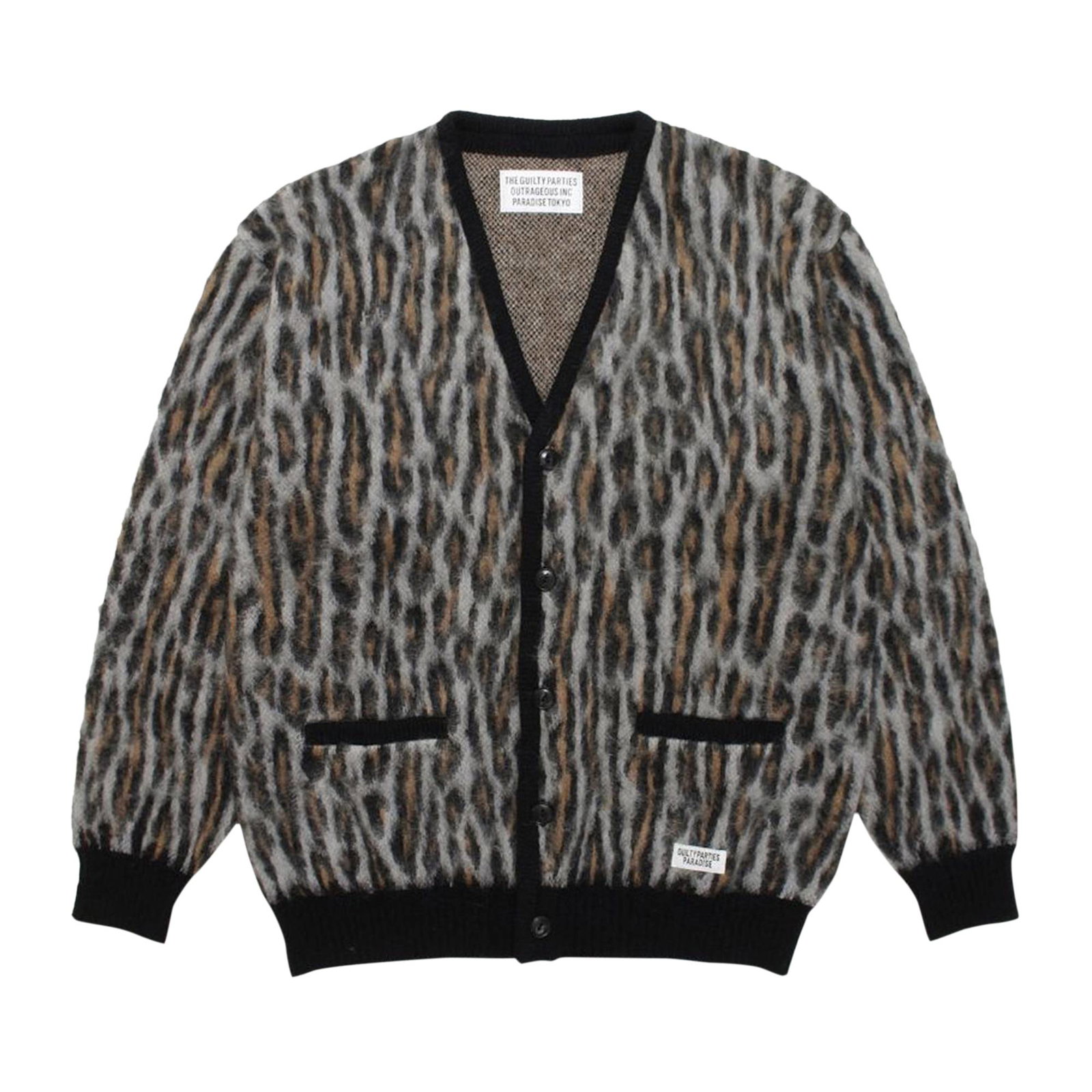 Sweater WACKO MARIA Leopard Mohair Cardigan SS WMK KN GREY