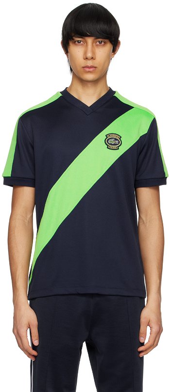 Lacoste Navy & Green Heritage T-Shirt TH7468_IQ0