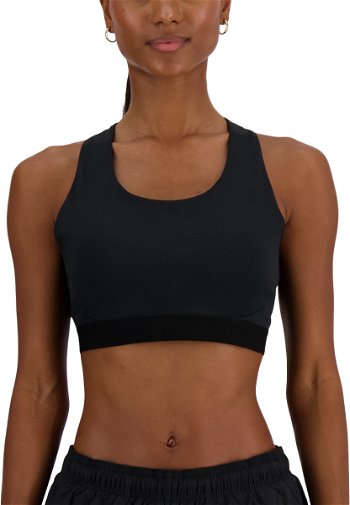 New Balance Women's Nb Sleek Medium Support Pocket Zip Front Bra In Black