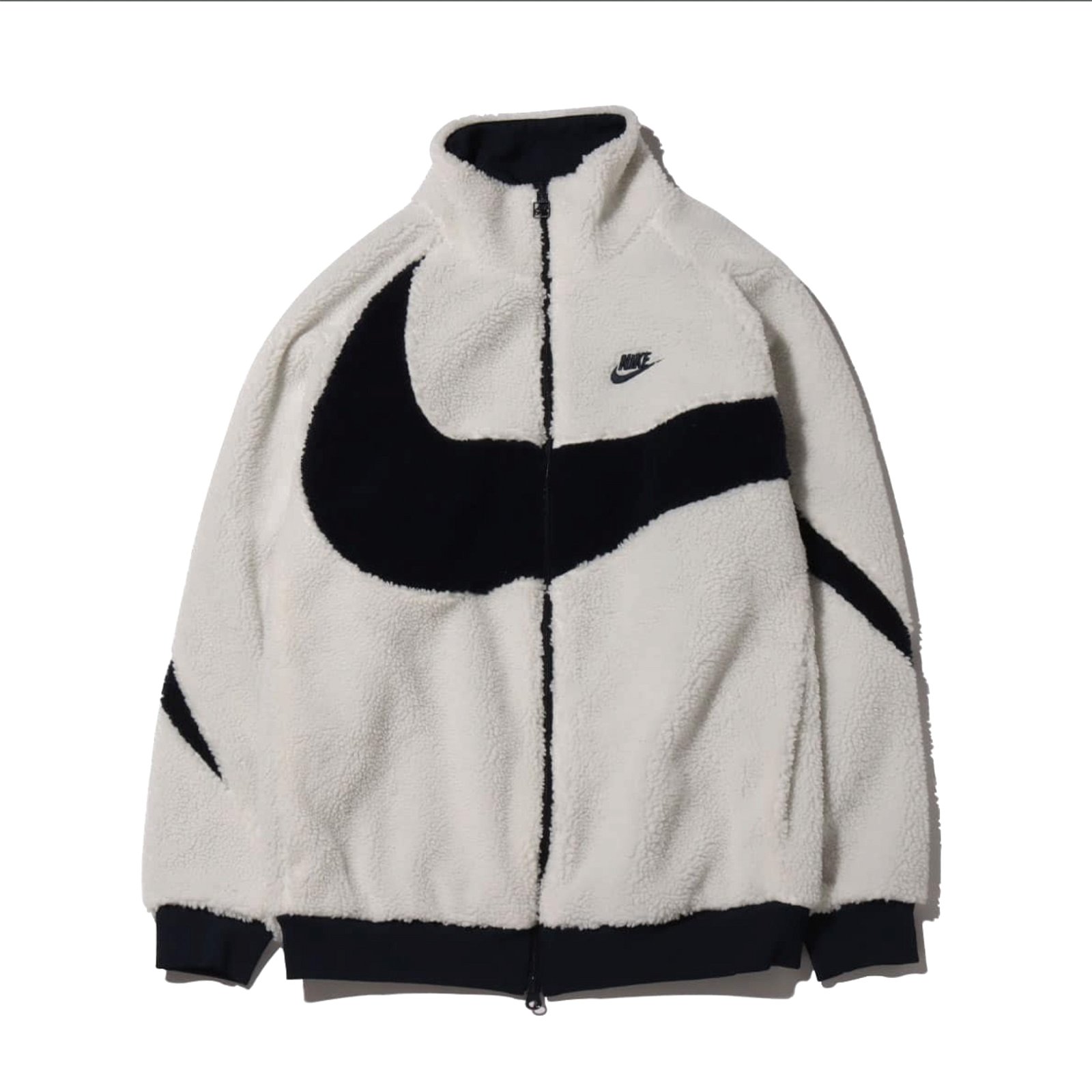 Jacket Nike Big Swoosh Reversible Boa Jacket White Black BQ6546