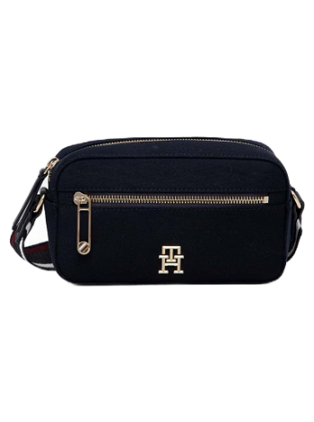 Tommy Hilfiger Womens Monogram Quilted Shoulder Bag Black - Donaghys