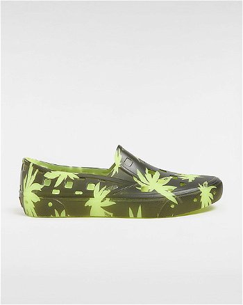 Vans Slip-on Trk Shoes (palm Black/glow) Unisex Green, Size 3 VN0A5HF8BG9