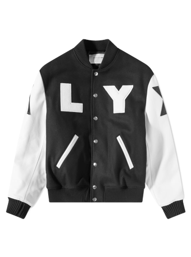 Leather Sleeve Logo Varsity Jacket